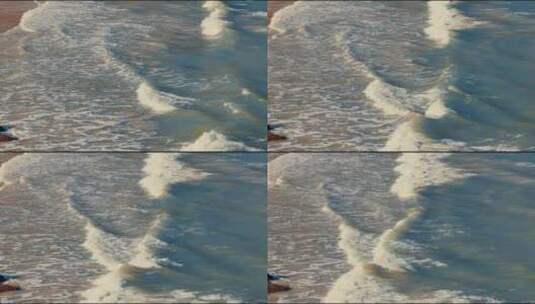 沙滩边的海浪高清在线视频素材下载