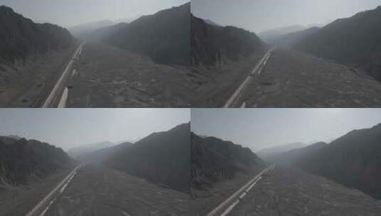 新疆-独山子大峡谷-山脉-公路高清在线视频素材下载