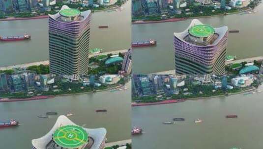航拍上海白玉兰广场高清在线视频素材下载
