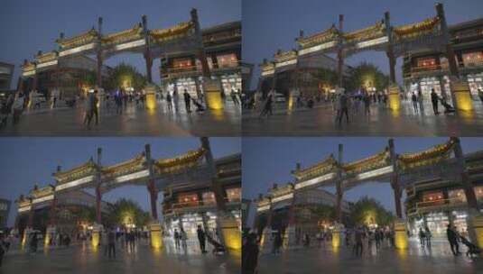 8K 热闹的北京老字号商业街前门大栅栏高清在线视频素材下载