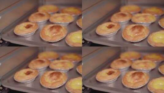 用烤箱制作蛋挞美食高清在线视频素材下载