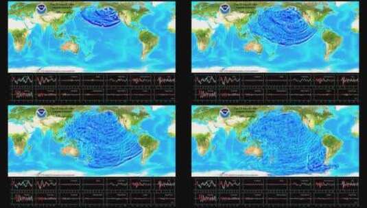 海啸的可视动画高清在线视频素材下载