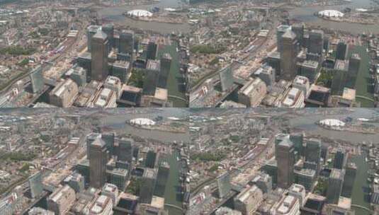 无人机航拍伦敦码头区高清在线视频素材下载