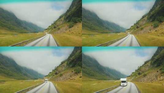 山脉中的风景景观高清在线视频素材下载