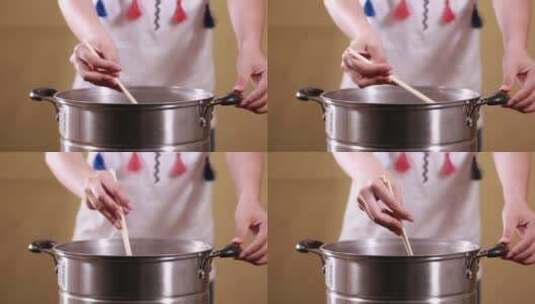 锅煮开水沸水高清在线视频素材下载