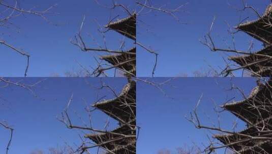 中华民族园撒拉族建筑阁楼石塔高清在线视频素材下载
