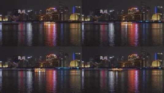 杭州钱江新城城市阳台夜景高清在线视频素材下载