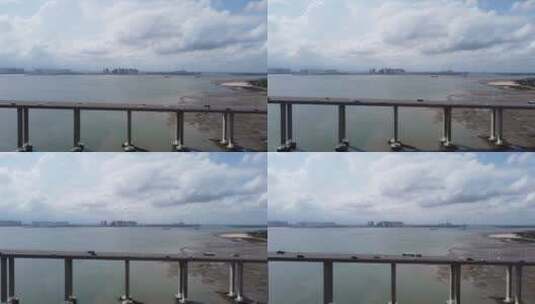 城市宣传航拍气势恢宏湛江海湾大桥高清在线视频素材下载
