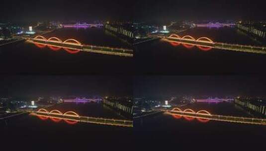 4k长沙湘江福元路大桥夜景高清在线视频素材下载