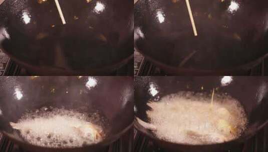 【镜头合集】小黄鱼粘干淀粉干炸小黄鱼高清在线视频素材下载