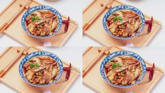 中餐特色菜肴凉拌卤猪脸肉高清在线视频素材下载
