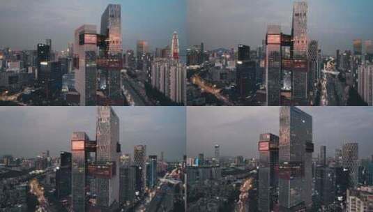 4k环绕航拍深圳南山地标建筑腾讯滨海大厦高清在线视频素材下载