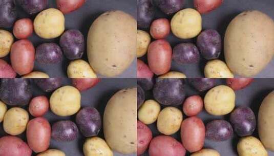 五颜六色的土豆高清在线视频素材下载