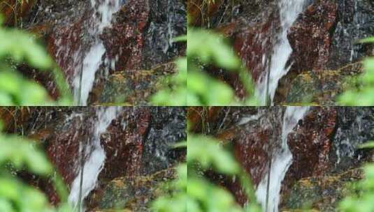 水从岩石上滚落的质地高清在线视频素材下载