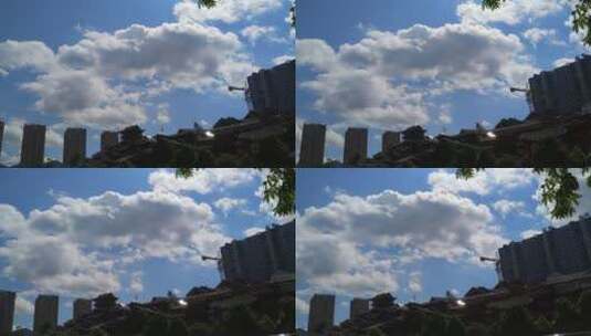 夏天天空蓝天白云流动4K实拍视频高清在线视频素材下载