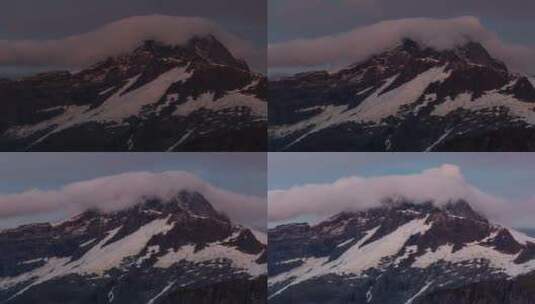 新西兰北欧雪山极光星空航拍延时高清在线视频素材下载