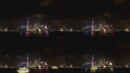 上海外滩陆家嘴城市CBD建筑夜景延时高清在线视频素材下载