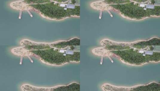 湖北洈水景区4A级风景航拍高清在线视频素材下载