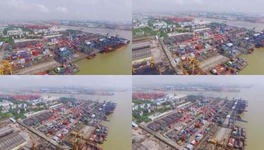 上海港口集装箱码头高清在线视频素材下载