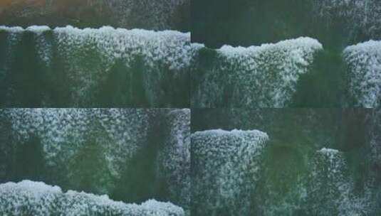 海浪飞溅的无人机视图高清在线视频素材下载