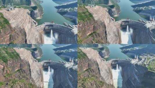 白鹤滩水电站开闸泄洪场景4K4096X2160高清在线视频素材下载