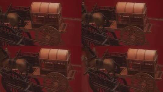 玩具模型中国古代马车模型战车汉代马车高清在线视频素材下载