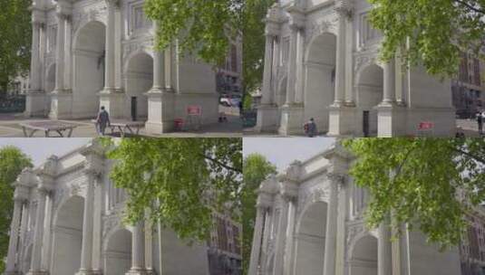 伦敦大理石拱门跟踪拍摄高清在线视频素材下载