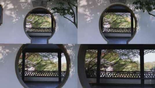 杭州西湖曲院风荷穿过蓼汀拱门高清在线视频素材下载
