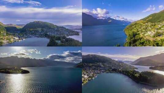 新西兰皇后镇瓦卡蒂普湖光影高清在线视频素材下载