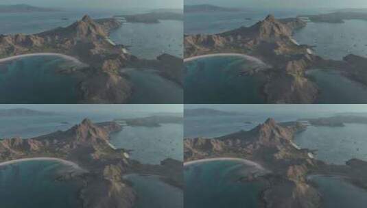 HDR印尼科莫多帕达尔海岛航拍自然风光高清在线视频素材下载