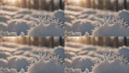 雪花特写雪景下雪天大雪纷飞白雪皑皑雪风景高清在线视频素材下载