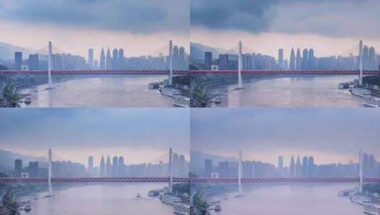 重庆东水门长江大桥风云延时高清在线视频素材下载