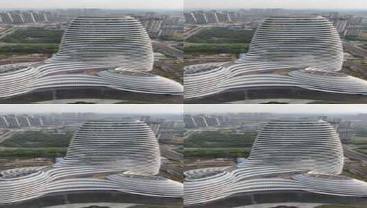 广西新媒体中心建筑航拍高清在线视频素材下载