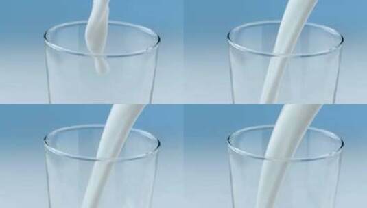 牛奶倒入玻璃杯广告特写高清在线视频素材下载