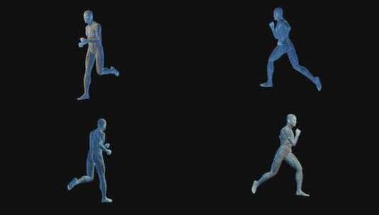 仿生技术3D人类跑步（循环）高清在线视频素材下载
