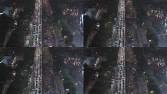 航拍城市夜景车流高清在线视频素材下载
