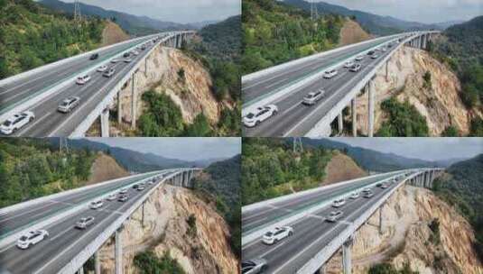 高速公路堵车缓慢行驶高清在线视频素材下载