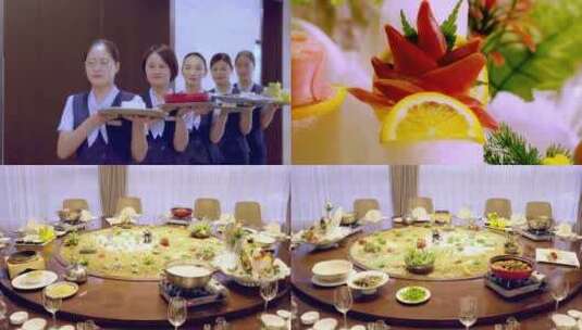4k酒店服务员美食高清在线视频素材下载