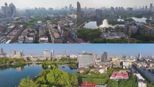 江西南昌八一公园航拍城市风景风光东湖区高清在线视频素材下载