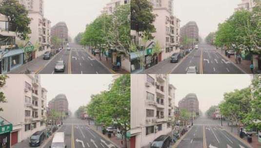 上海 武康大楼 清晨航拍高清在线视频素材下载