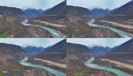 4K航拍西藏雅鲁藏布江大峡谷高清在线视频素材下载