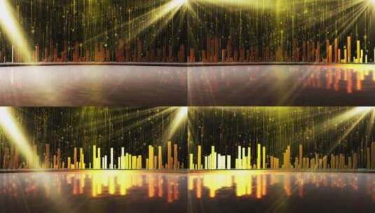 金色粒子灯光舞台背景高清在线视频素材下载
