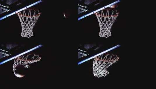 篮球从篮筐里掉下来高清在线视频素材下载