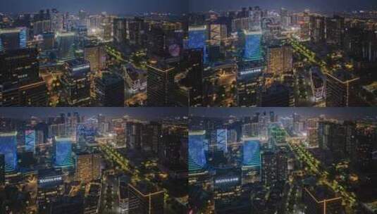 杭州临平区夜景延时高清在线视频素材下载