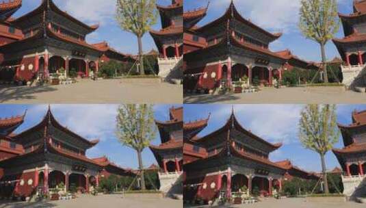 古色古香的佛教建筑 苏州皇罗禅寺古建筑高清在线视频素材下载