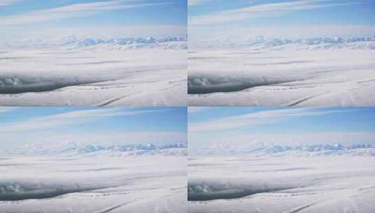 草原雪山自然风光航拍高清在线视频素材下载
