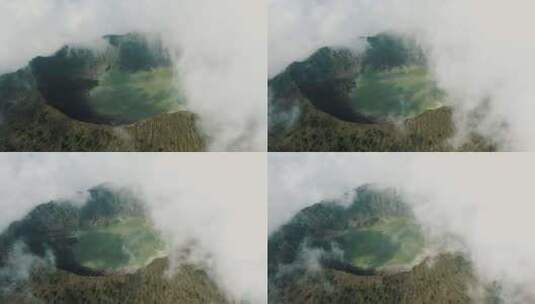 火山，墨西哥，火山口湖，雾高清在线视频素材下载