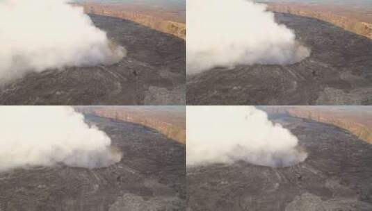 埃塔阿莱，埃塞俄比亚，烟雾，盾火山高清在线视频素材下载