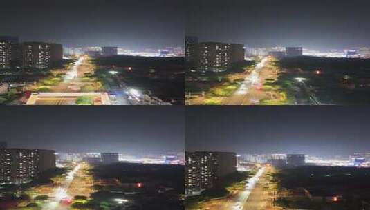 竖版航拍四川自贡夜景自贡城市风光高清在线视频素材下载