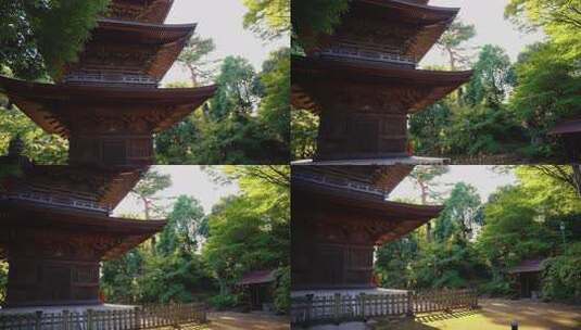 五德神社的多层塔，和平的日本场景高清在线视频素材下载